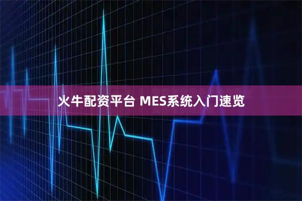 火牛配资平台 MES系统入门速览